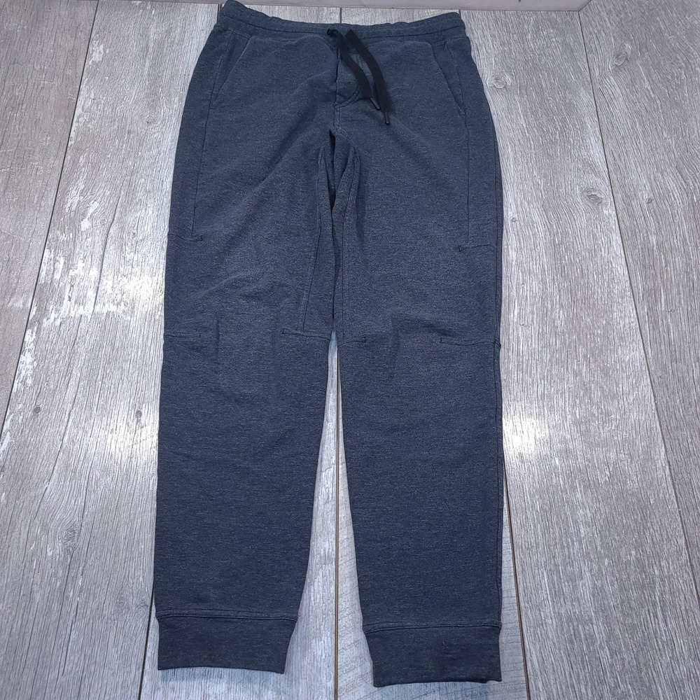 Lululemon City Sweat Joggers Mens Large Blue Gray French Terry Tapered Pants